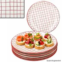 MamboCat 6-delige set Holly rood eetservies van steengoed voor 6 personen - 23105804