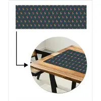 MuchoWow Tafelloper 150x50 cm - Tafelmat vinyl Patroon - Herten - Blauw - Tafeldecoratie - Tafelversiering - Keuken decoratie - Tafel versiering