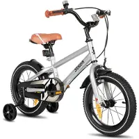 Stitch Totem Jongensfiets - 16 Inch - Kinderfiets voor 4 tot 7 Jaar - Met Zijwieltjes - Zilver - Geschikt voor buitenactiviteiten in de lente