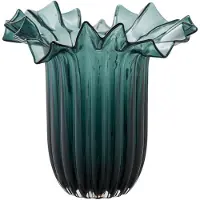 House Nordic Lykke vaas mondgeblazen glas donkergroen.