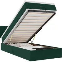 vidaXL Ottoman bed met matras 90x200cm fluweel donkergroen