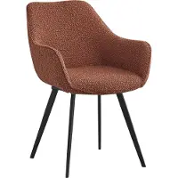 LivingFurn Eetkamerstoel Bouclé Bruin - 60x50x85cm - Gewicht 13kg - Set van 2