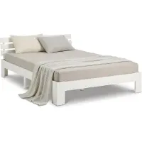 Homestyle4u Twijfelaarbedden 120x200 cm - Houten bed - Bedframe - Wit