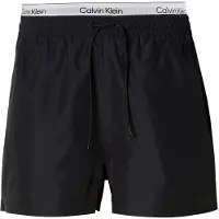 Calvin Klein Swimwear Zwemshorts 'Essentials' zwart / wit