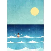 IXXI Sea Swim, Henry Rivers - 100 x 140 cm - Gratis ophangtool - Grote wanddecoratie en posters - Illustraties, Kleurrijk, Zomer, Surfen