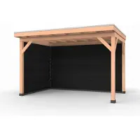 Westwood Douglas overkapping, 400 x 250, met achterwand en zijwand, Comfort Plus Zwart