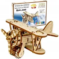 Wooden City Houten 3D Vliegtuig Model Bouwpakket - Tweedekker