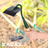 Kadax Hak, tuinschoffel van metaal, onkruidzak met lange steel van hout, tuingereedschap voor het verwijderen van onkruid, schoffel voor het losmaken, luchten en wieden van de grond (16 cm)