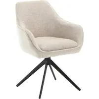 LivingFurn Eetkamerstoel Stof Beige - Zithoogte 52cm - 64x59x84cm - Thomas - - Set van 2