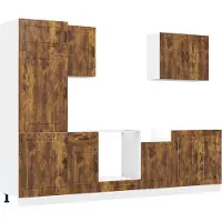 vidaXL 7-delige Keukenkastenset Kalmar bewerkt hout gerookt eiken
