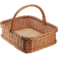 Kadax Rieten dienblad met handvat, picknickmand, serviesdienblad, mandblad, opbergmand, boodschappenmand, tafelblad, draagmand (bruin)