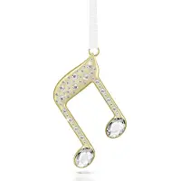 Swarovski beeldjes Holiday Magic Ornament Dubbele Muzieknoot 5701279 | goudkleurig kristal ornament voor eindejaars decoratie en feestelijke sfeer | luxe kerstdecoratie