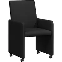 vidaXL Eetkamerstoelen met wielen 2 st Stof Zwart 57 x 66 x 94 cm