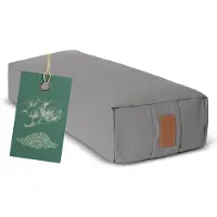 #DoYourYoga - Hoekig Yoga bolster - »Paravati« - Meditatiekussen met bio-organische Spelt vulling - L67 cm & diam.13 cm - cement grijs