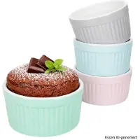 MamboCat 4-delige set soufflébakjes Emilia schaaltjes elk 1x roze lichtblauw mintgrijs - 24320214