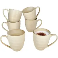 MamboCat 6-delig CLAY-set van aardewerk koffiekopjes in beige voor 6 personen - 24321654