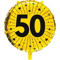 We Fiesta 3x Folieballon goud 50 jaar jubilium - Signature Years - Verjaardag Feestje Versiering Feestdecoratie Decoratie Ballon Folie