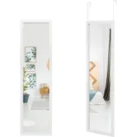Costway Volledige spiegel, 33 x 120 cm, 2-in-1 wandspiegel en deurspiegel, hangspiegel, spiegel voor garderobe, slaapkamer, woonkamer