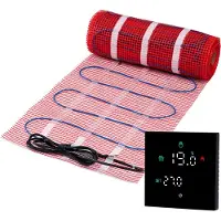 Pro-mat 6 m², Zwart - Complete elektrische vloerverwarming set, 150 watt incl Wifi thermostaat. - vloerverwarming matten - vloerverwarming matten