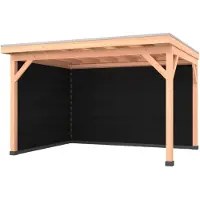 Westwood Douglas overkapping, 400 x 300, met achterwand en zijwand, Comfort Plus Zwart