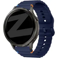 Bandz Siliconen 'Wave' bandje geschikt voor Garmin Vivoactive 4s / Vivomove 3s / Venu 4 - 41mm / Venu 3s / Venu 2s / Forerunner 265s / Forerunner 255s - Donkerblauw