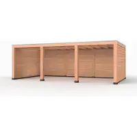 Westwood Douglas overkapping, 750 x 400, met achterwand en twee zijwanden, Modern Plus