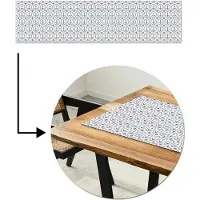 MuchoWow Tafelloper 200x50 cm - Tafelmat vinyl Anker - Haven - Blauw - Wit - Tafeldecoratie - Tafelversiering - Keuken decoratie - Tafel versiering