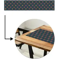 MuchoWow Tafelloper 200x40 cm - Tafelmat vinyl Patroon - Sneeuwvlokken - Blauw - Tafeldecoratie - Tafelversiering - Keuken decoratie - Tafel versiering