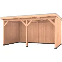 Westwood Douglas overkapping, 500 x 300, met achterwand en twee zijwanden, Comfort Plus