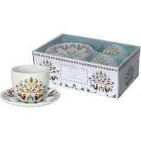 Livello 2x Porseleinen Koffiekopjes met Schotels 250ml - Elegante set