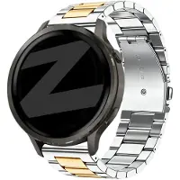 Bandz Stalen 'Classic' Bandje geschikt voor Garmin Vivoactive 4s / Vivomove 3s / Venu 4 - 41mm / Venu 3s / Venu 2s / Forerunner 265s / Forerunner 255s - Zilver/Goud