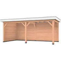 Westwood Douglas overkapping, 600 x 300, met achterwand en zijwand, Holland Basic