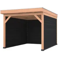 Westwood Douglas overkapping, 300 x 400, met achterwand en twee zijwanden, Comfort Plus Zwart