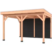 Westwood Douglas overkapping, 400 x 350, met achterwand, Comfort Plus Zwart