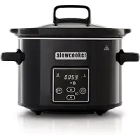 Core Slowcooker met timer - Slowcooker - Crockpot - Zwart - ‎29cm x 29cm x 22cm
