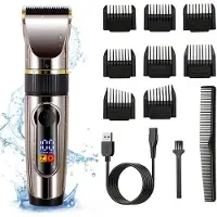Hatteker Tondeuse – Haartrimmer en Baardtrimmer – Keramische Messen – LED Display – Zwart