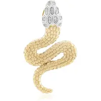 Cavill - Zilveren hanger met 16 I1 (G) diamanten 0,077 ct - 925 sterling zilver verguld - Luxe pavé slangvorm - Rond briljant geslepen