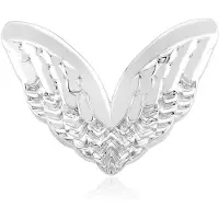 Cavill - Zilveren Hanger 925 Sterling Zilver met Platina Coating - Vleugelhanger Hoogglans - Monosono Collectie - Elegant & Duurzaam - 30x38 mm