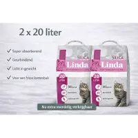 Linda kattenbakvulling Silica - 2x 20L Voordeelverpakking - Kat
