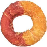 Trixie kip eend Donuts - 10 stuks - met kip en eend - snack voor de hond - runderhuid -