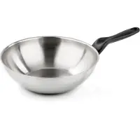 Barazzoni 278109728, Ronde wok-/roerbakpan, Zwart, Roestvrij staal, Roestvrij staal, Claudio Bellini, Le Inoxidabili