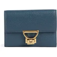 Coccinelle Leren portemonnee Arlettis Wallet Grained Leather Deep Blue petrol