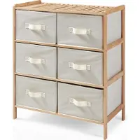 En.casa Ladekast Maldon met stoffen lades 79x66x35 cm naturel en beige []