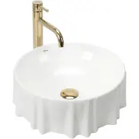 REA Anastazja Sanitair Keramiek Okrągła - Wastafel - Wit - 39 X 39 X 13,5 Cm