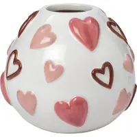 Intratuin Vaas Hart Wit / Roze D 13 H 12 Cm