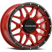 Raceline A94R Krank 15x7in / 4x137 BP / 10mm Offset / 110.18mm Bore - Red & Black Lip Wheel