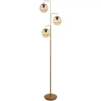 Steinhauer Vloerlamp Bollique Bronzen Vloerlamp met 3 Amber Glazen Bollen