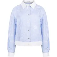 NUKUS Dames Blouses Meave Blouse Embroidery - Lichtblauw - Maat M