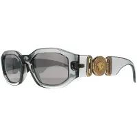 Versace rechthoek unisex transparant grijs licht grijs zilveren spiegel ve4361 zonnebril