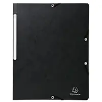 Exacompta Map 55411E Gewafeld karton Elastiek 24 (B) x 0,3 (D) x 32 (H) cm Zwart Pak van 50